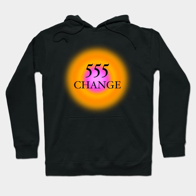 555 Angel Numbers Change Glowing Aura Hoodie by Scarlett Blue